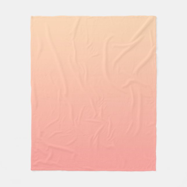 Pink and Peach Gradient Fleece Blanket (Front)