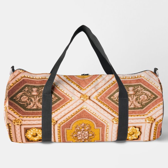 Pink and Peach Hungarian Architecture  Duffle Bag (Front)