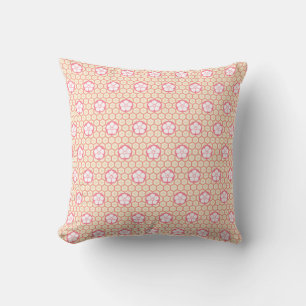 Pink and Peach Light Floral Pattern Modern Cushion