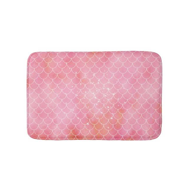 Pink and Peach Mermaid Bath Mat (Front)