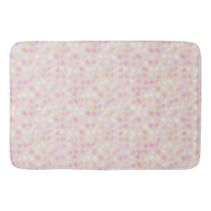 Pink and peach polka dots bath mat