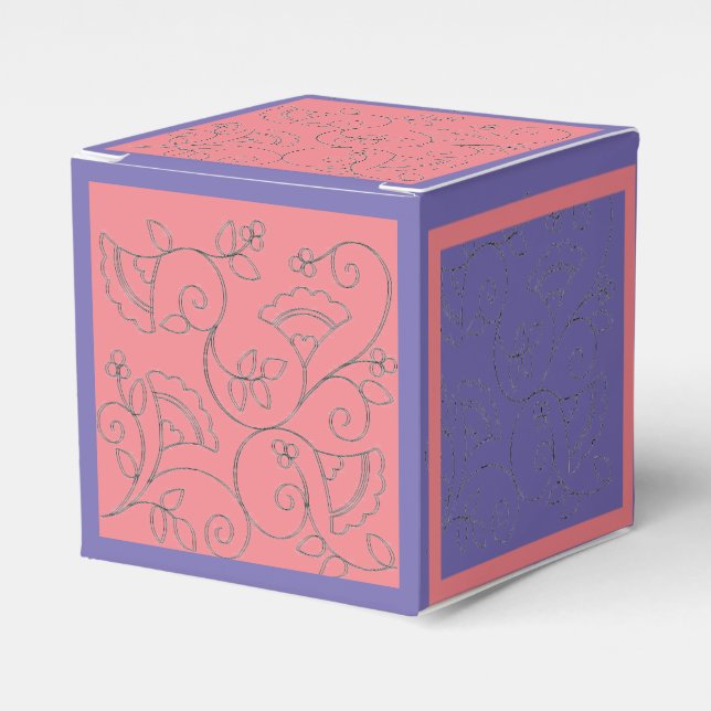 Pink and Perpule Favour Box (Front Side)