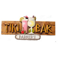 Pink and Piña Colada Tiki Bar Personalised Sign