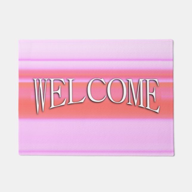 Pink and Pinker Stripe Design Doormat (Front)