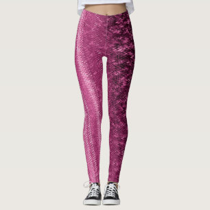 Pink and Plum Embroidery Textured Leggings