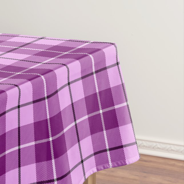 Pink And Plum Tartan Plaid Tablecloth (In Situ)