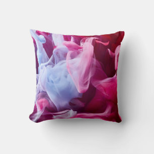 Pink and Powder Blue Splash Paint Throw Pillow