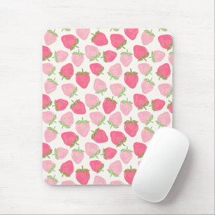 Pink and Preppy Fruity Strawberries Mouse Pad