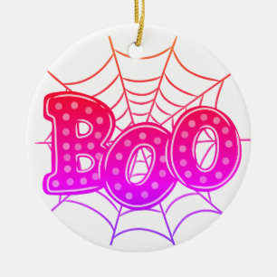Pink and Preppy Spiderwebs Halloween Ornament 