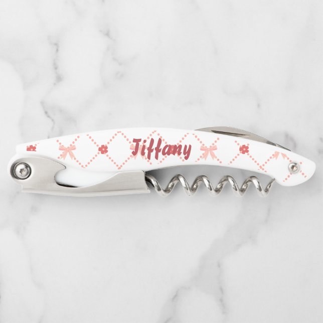 Pink and Pretty bows Corkscrew (Front)