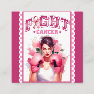 Pink and Pretty Floral Breast Cancer Enclosure Card