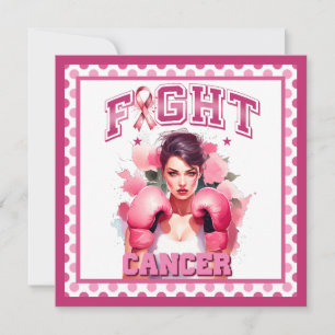 Pink and Pretty Floral Breast Cancer Holiday Card
