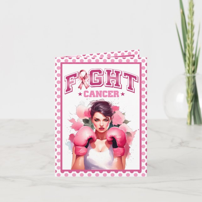 Pink and Pretty Floral Breast Cancer Thank You Card (Front)
