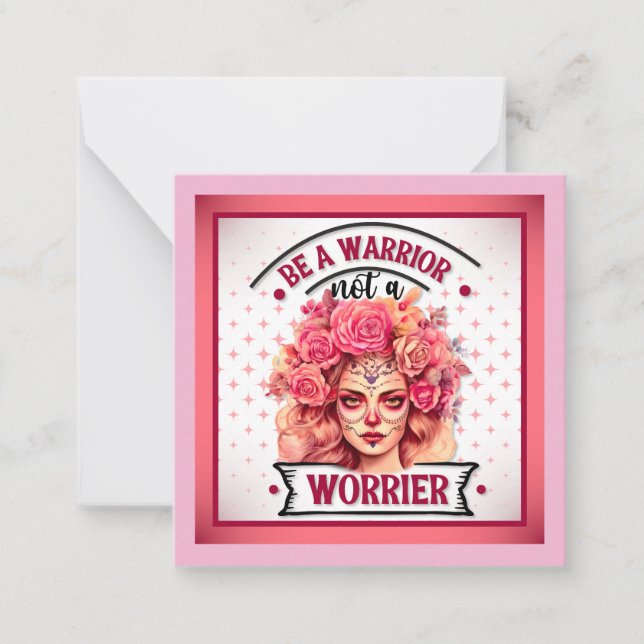 Pink and Pretty Sugar Skull  Card (Front)