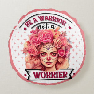 Pink and Pretty Sugar Skull Round Cushion