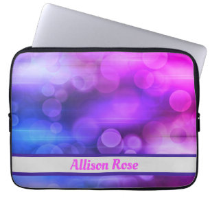 Pink and Purple Abstract Circles Pattern Laptop Sleeve