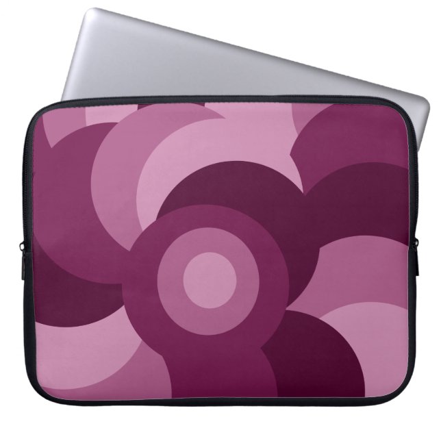 pink and purple abstract circles pattern laptop sleeve (Front)