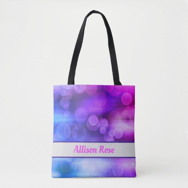Pink and Purple Abstract Circles Pattern Tote Bag (Front)
