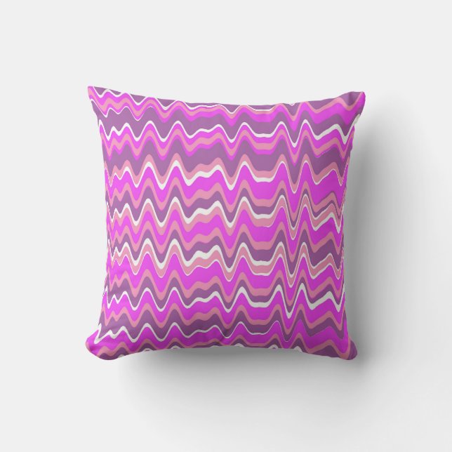 Pink and purple abstract design throw pillow (Front)