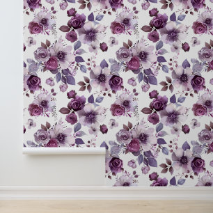 Pink And Purple Abstract Floral Peel And Stick Wallpaper