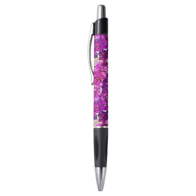 Pink And Purple Abstract Flowers Pattern (Top (Vertical))