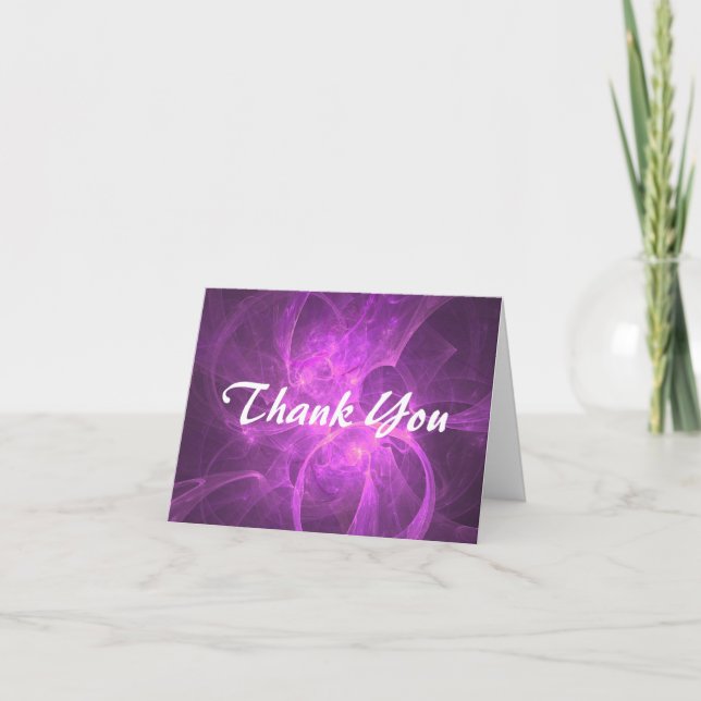 Pink and Purple Abstract Fractal Thank You (Front)