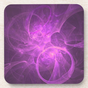 Pink and Purple Abstract fractal with Circles Coaster