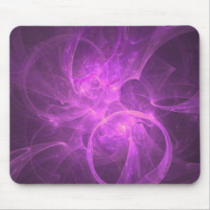 Pink and Purple Abstract fractal with Circles Mouse Pad