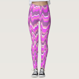 Pink and purple abstract pattern leggings