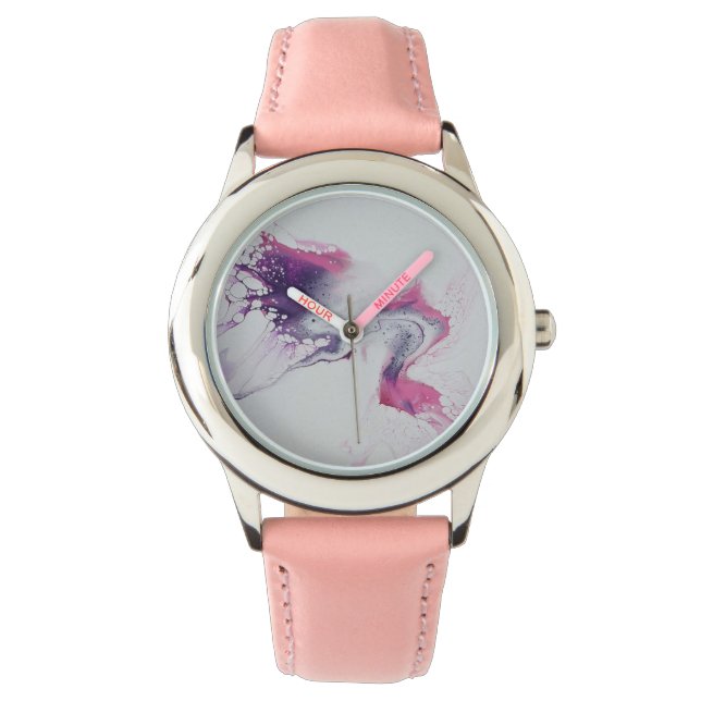 Pink and purple abstract pattern. watch (Front)