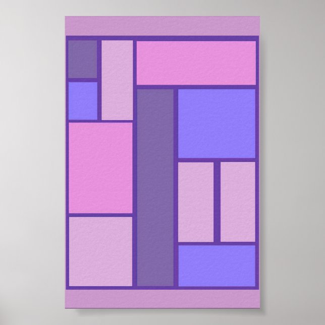 Pink And Purple Abstract Poster (Front)