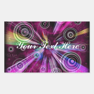 Pink And Purple Abstract Rectangular Sticker