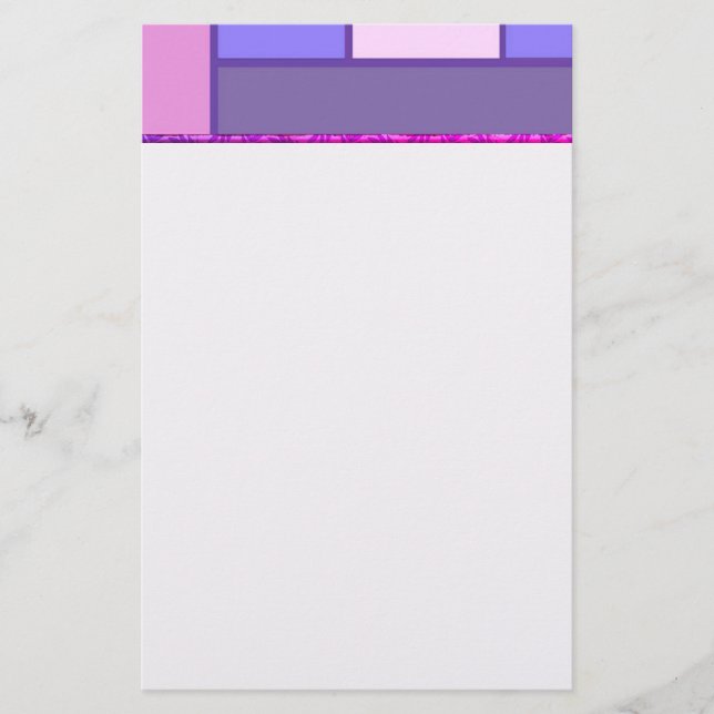 Pink And Purple Abstract Stationery (Front)
