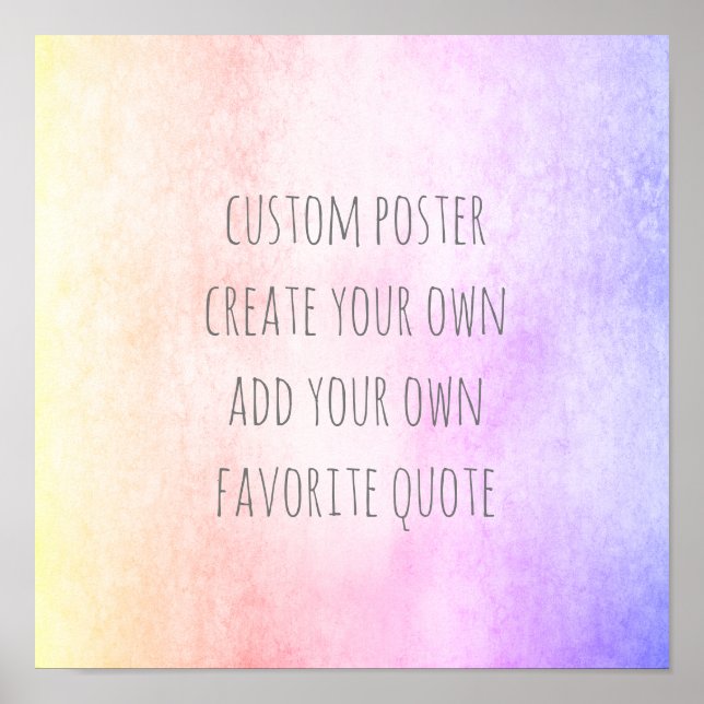 pink and purple add your own quote  watercolor poster (Front)