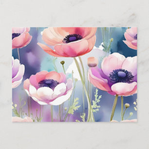 Pink and Purple Anemones Postcard