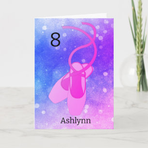 Pink and Purple Ballet 8th Birthday Card
