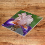 Pink and Purple Bearded Iris Floral Tile<br><div class="desc">Ceramic tile that features the photo image of a pink and purple,  bearded Iris bloom with orange beards. A lovely,  floral design! Select your tile size. Makes a pretty kitchen trivet!</div>