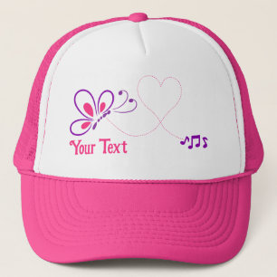 Pink and Purple Butterfly Heart Customised Trucker Hat