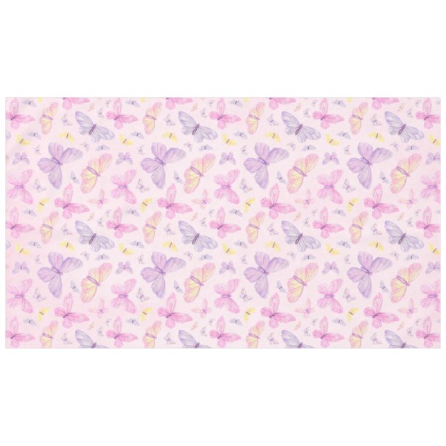 Pink and Purple Butterfly Party Table Cloth (Front (Horizontal))