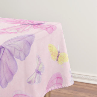 Pink and Purple Butterfly Party Table Cloth
