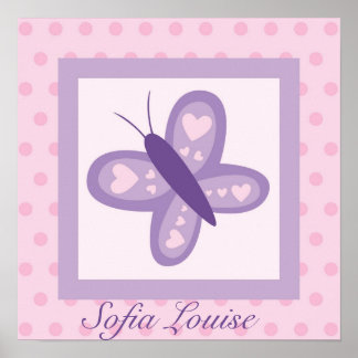 Pink and Purple Butterfly Poster