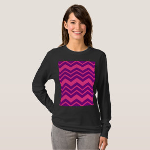 Pink and Purple Chevron Pattern Design T-Shirt