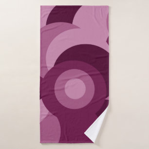 pink and purple circles pattern bath towel