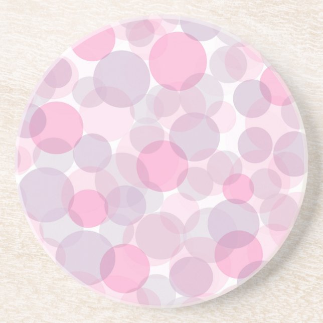 Pink and purple circles pattern coaster (Front)