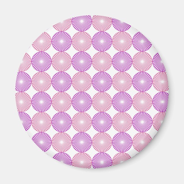 Pink and purple circles pattern magnet (Front)