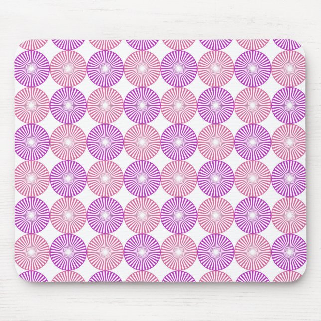 Pink and purple circles pattern mouse pad (Front)