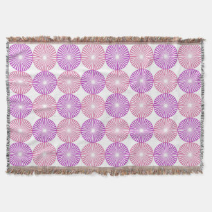 Pink and purple circles pattern throw blanket
