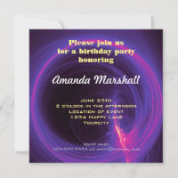 Pink and Purple Circular Abstract Birthday