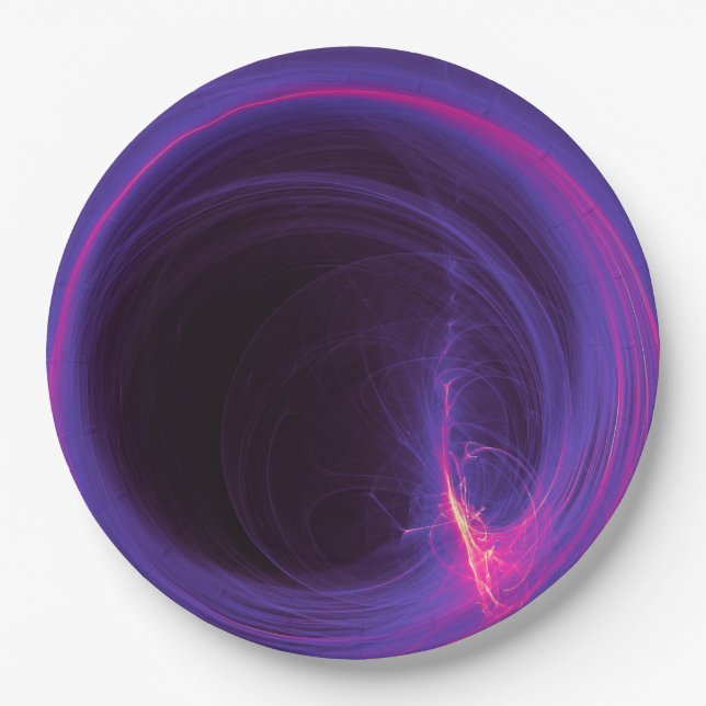 Pink and Purple Circular Abstract Design Paper Plate (Front)