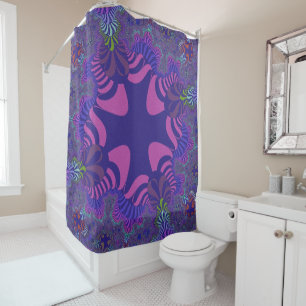 Pink and Purple Cross Shower Curtain